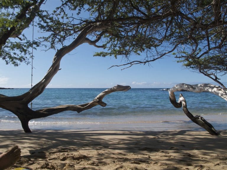 Relaxing on Maluaka Beach in Wailea, Maui